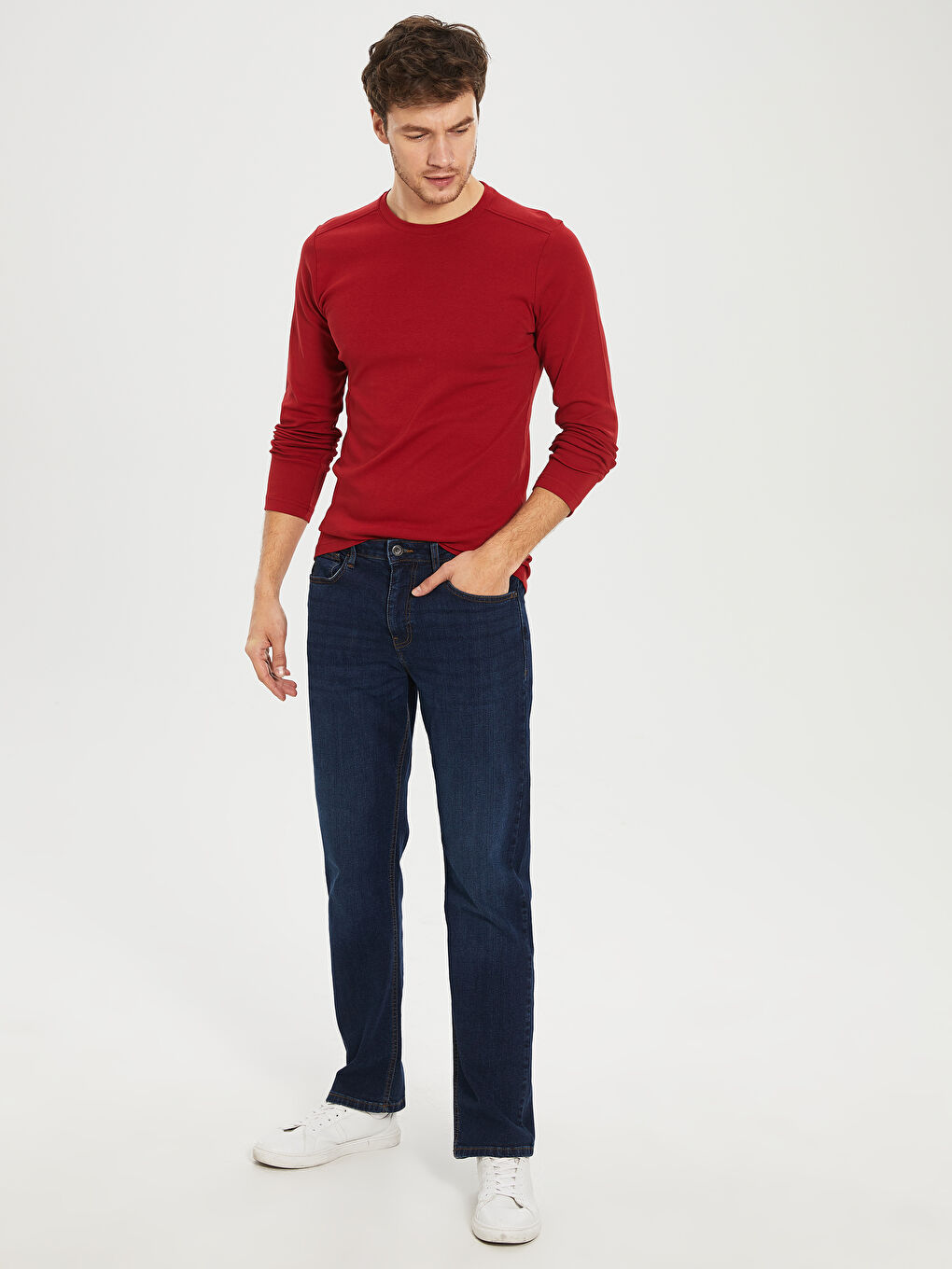 Kırmızı Penye Erkek Tişört-3