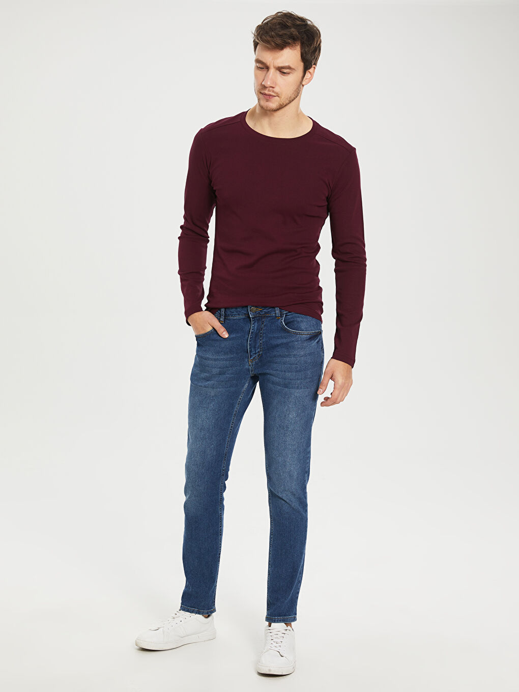 Bordo Penye Erkek Tişört-3