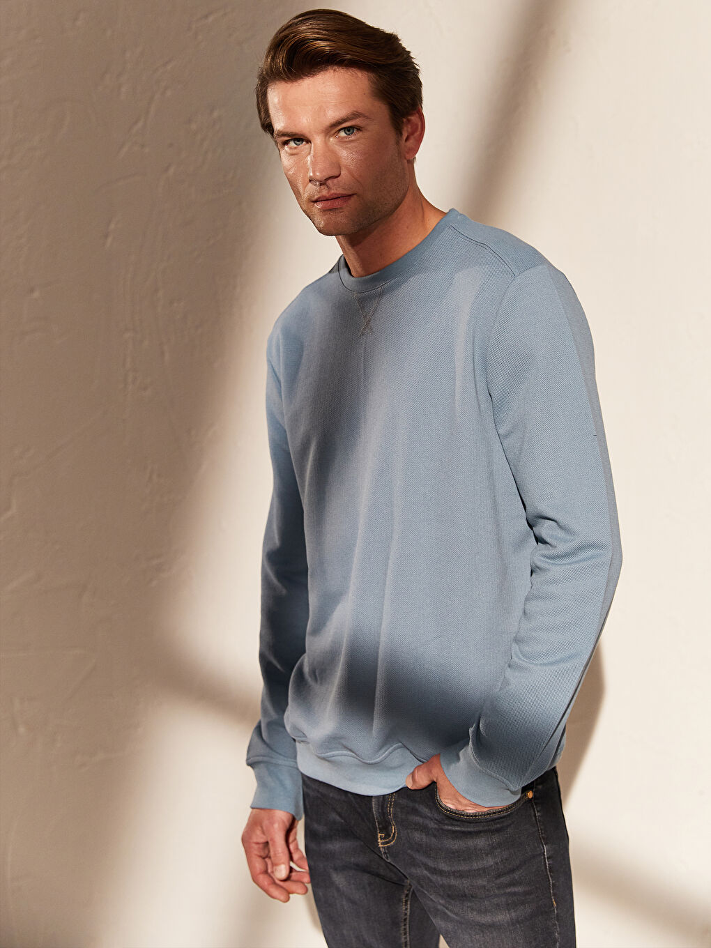 Crew Neck Basic Sweatshirt
