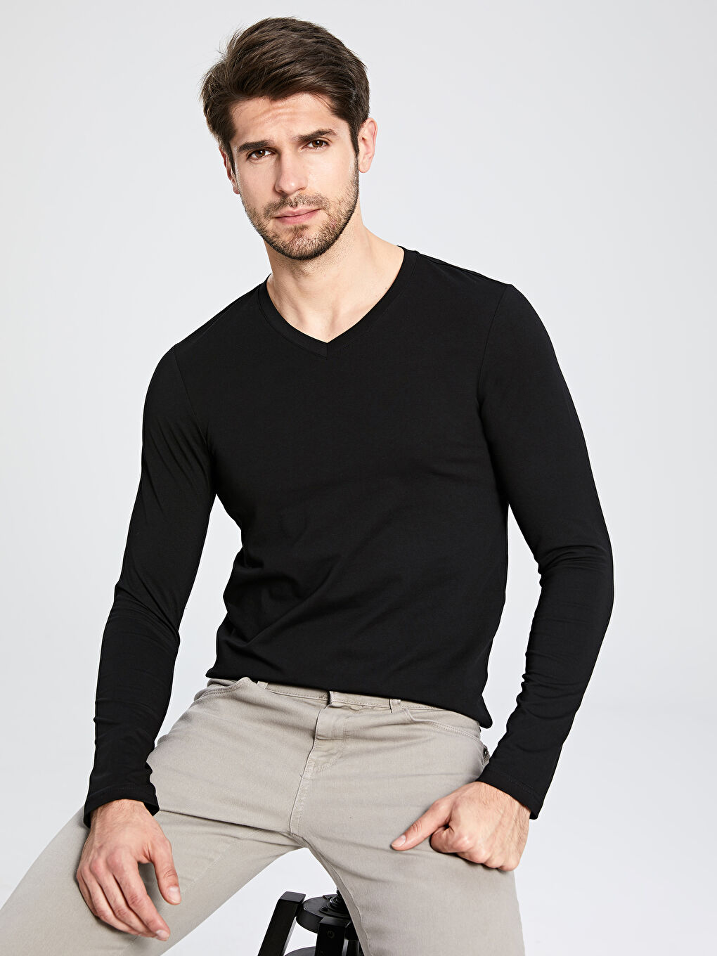 Мужчины Черный футболка-1