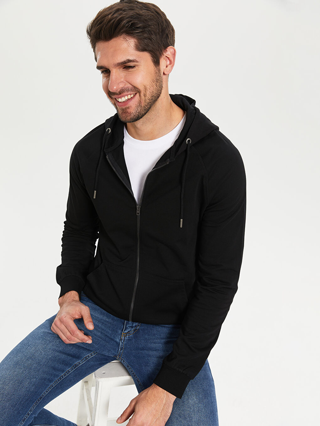 Sweat Zippé À Capuche Pour Hommes