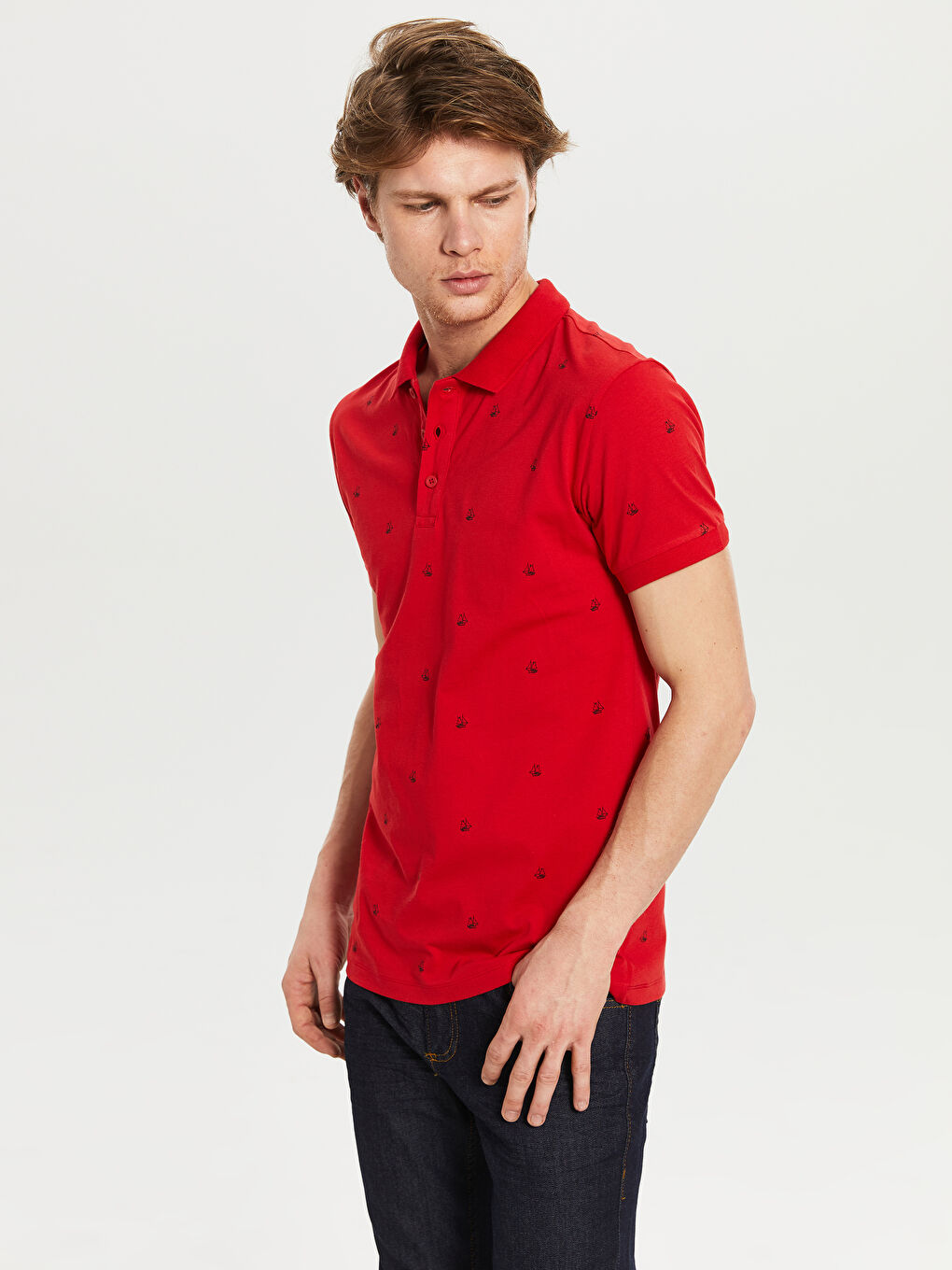 Polo Neck Short Sleeve Jersey Men's T-Shirt-1