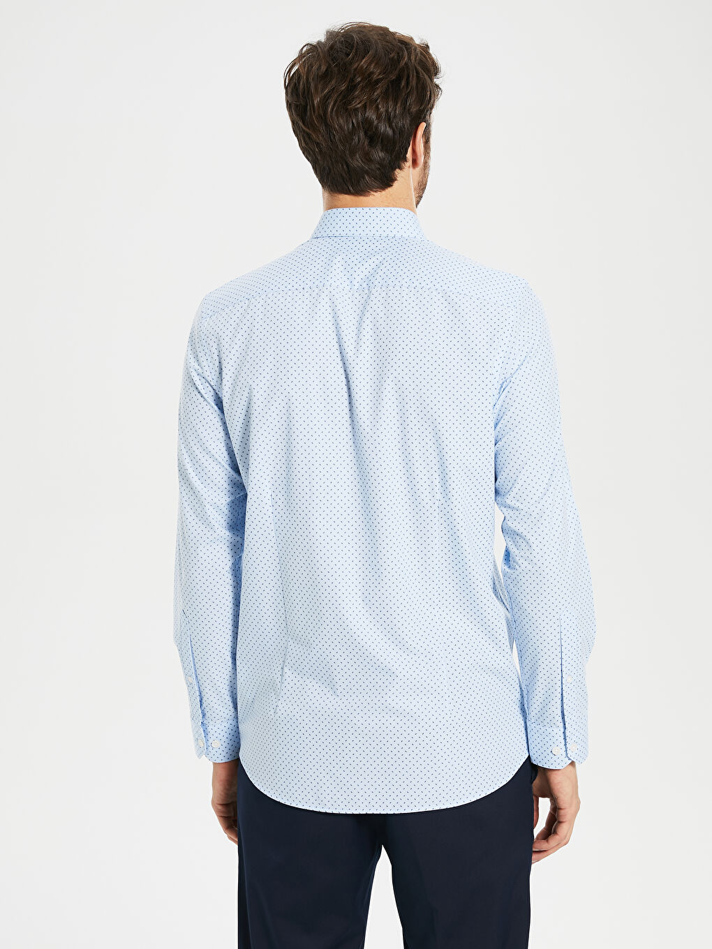 Mavi Poplin Erkek Gömlek-2