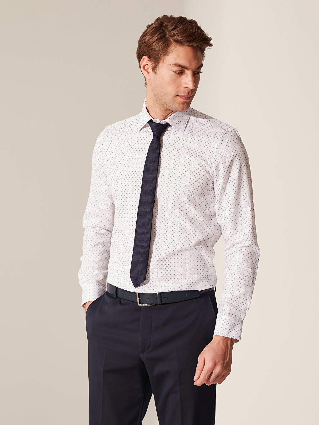 Beyaz Oxford Erkek Gömlek-1