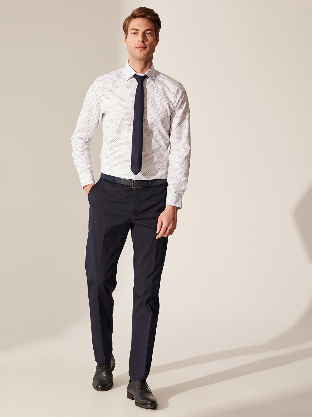 Beyaz Oxford Erkek Gömlek-3