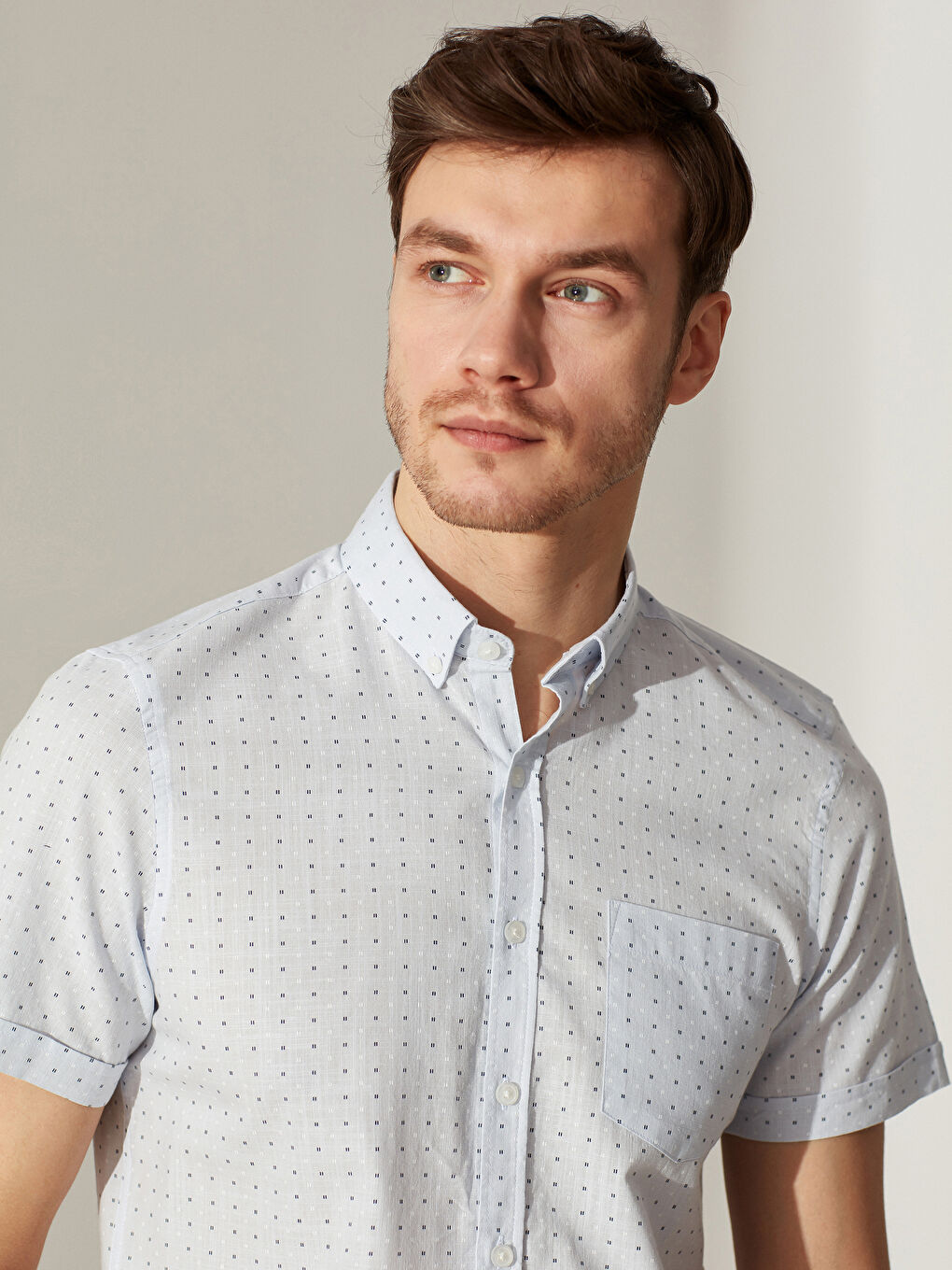 Mavi Poplin Erkek Gömlek-2