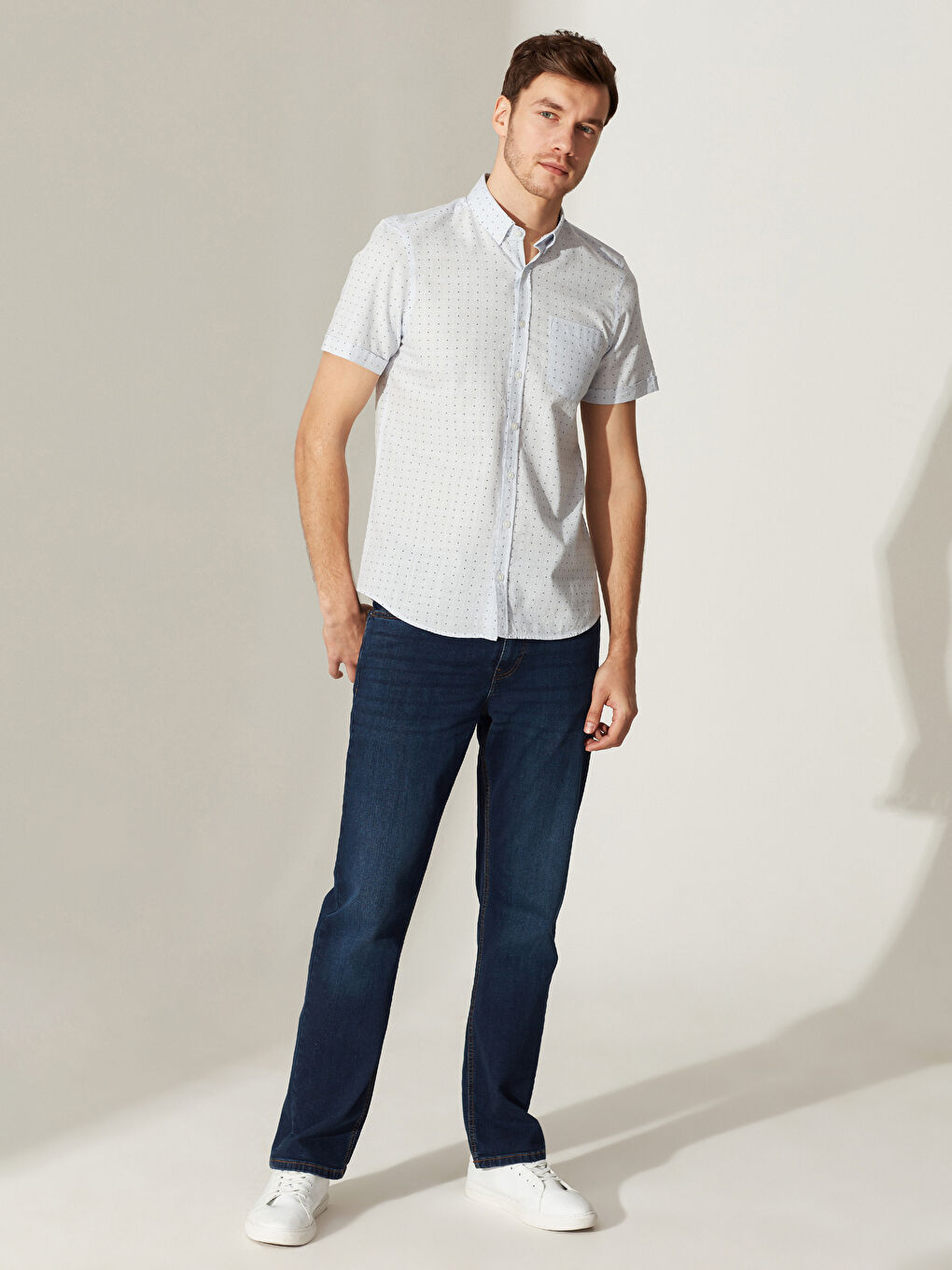 Mavi Poplin Erkek Gömlek-4