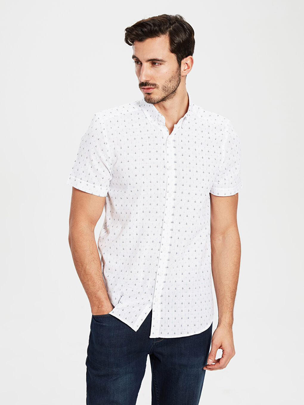 Beyaz Poplin Erkek Gömlek