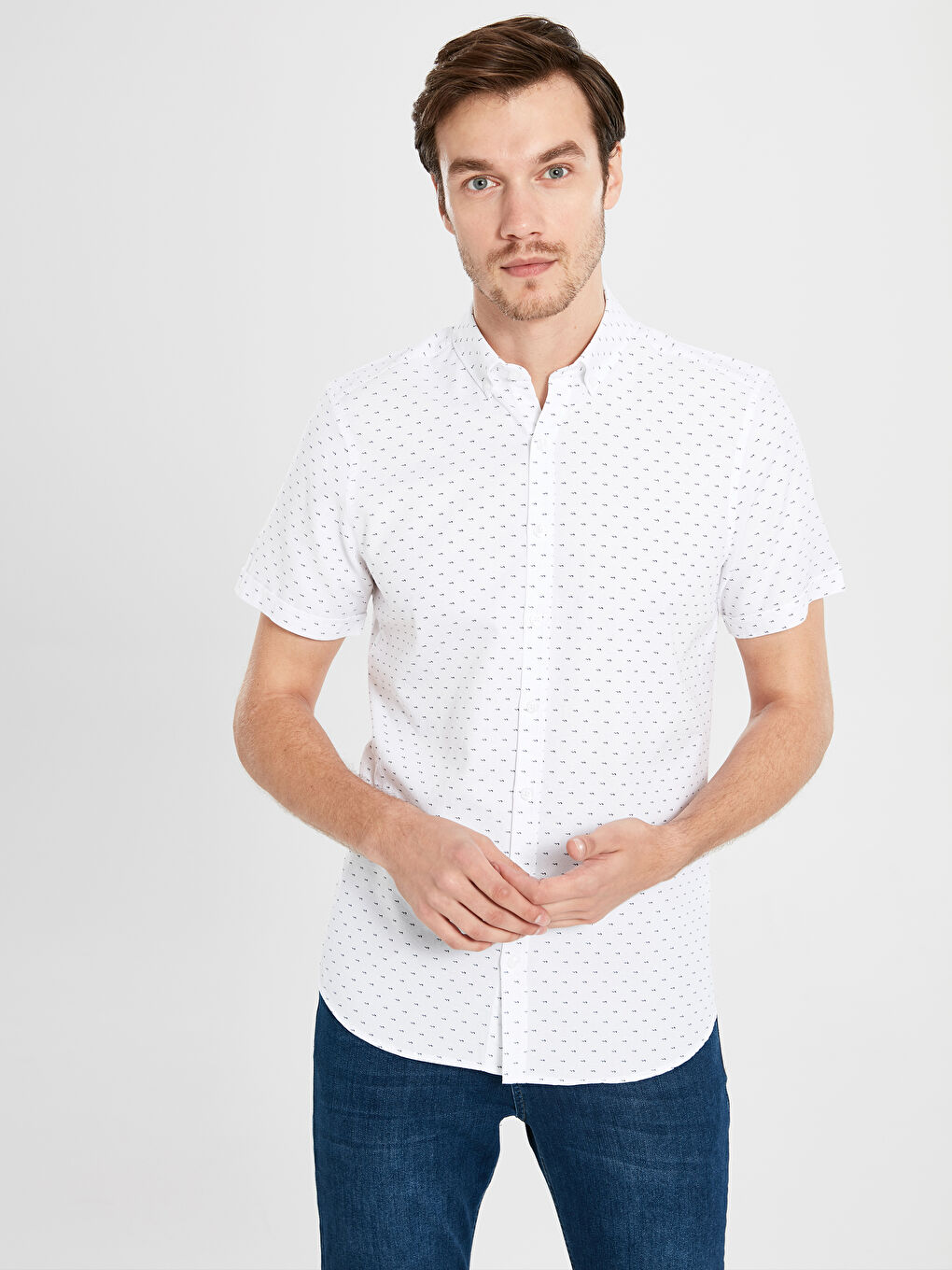 Beyaz Oxford Erkek Gömlek-1