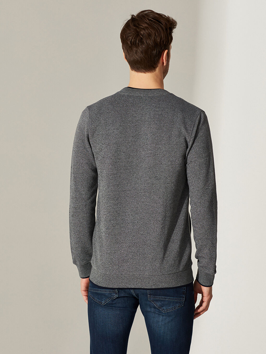 Antrasit Rahat Kalıp Uzun Kollu Erkek Kolej Ceket-2