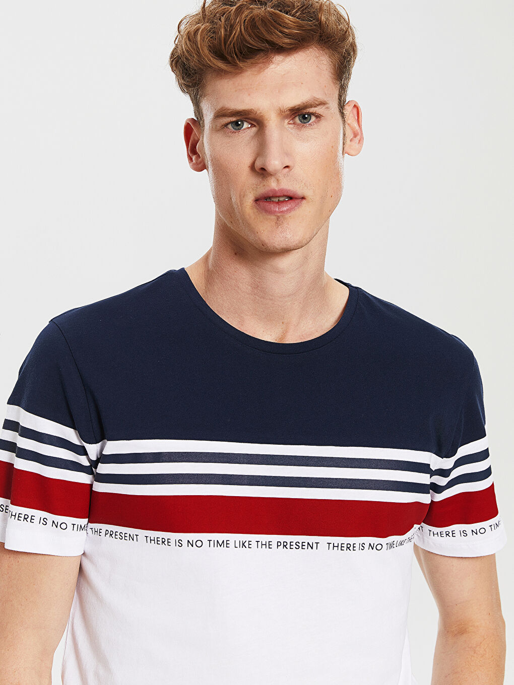 Beyaz Penye Erkek Tişört-2