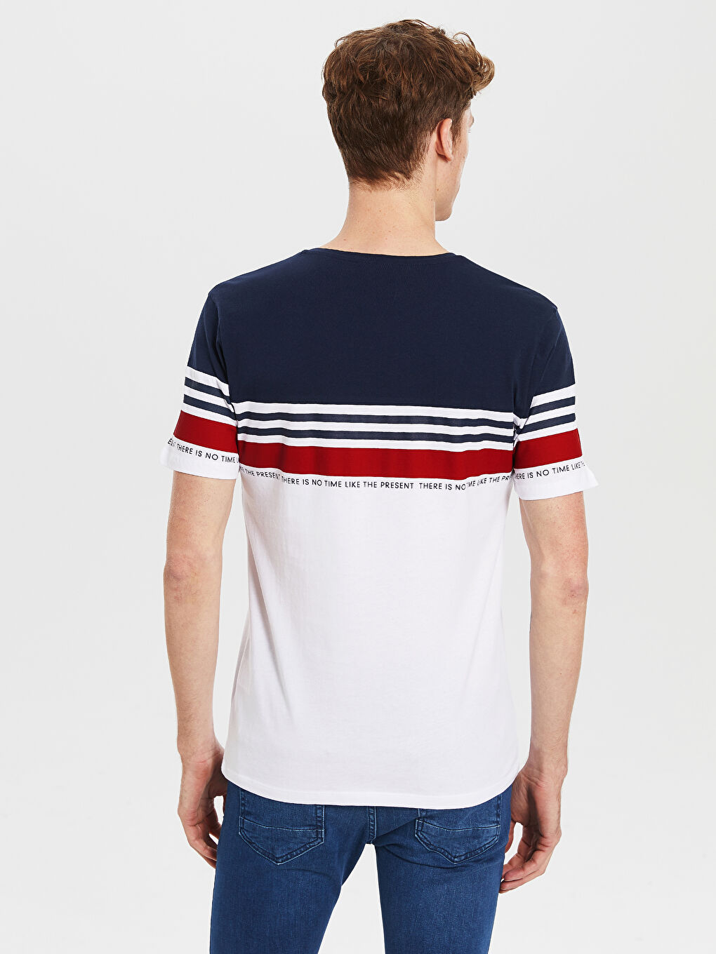 Beyaz Penye Erkek Tişört-3