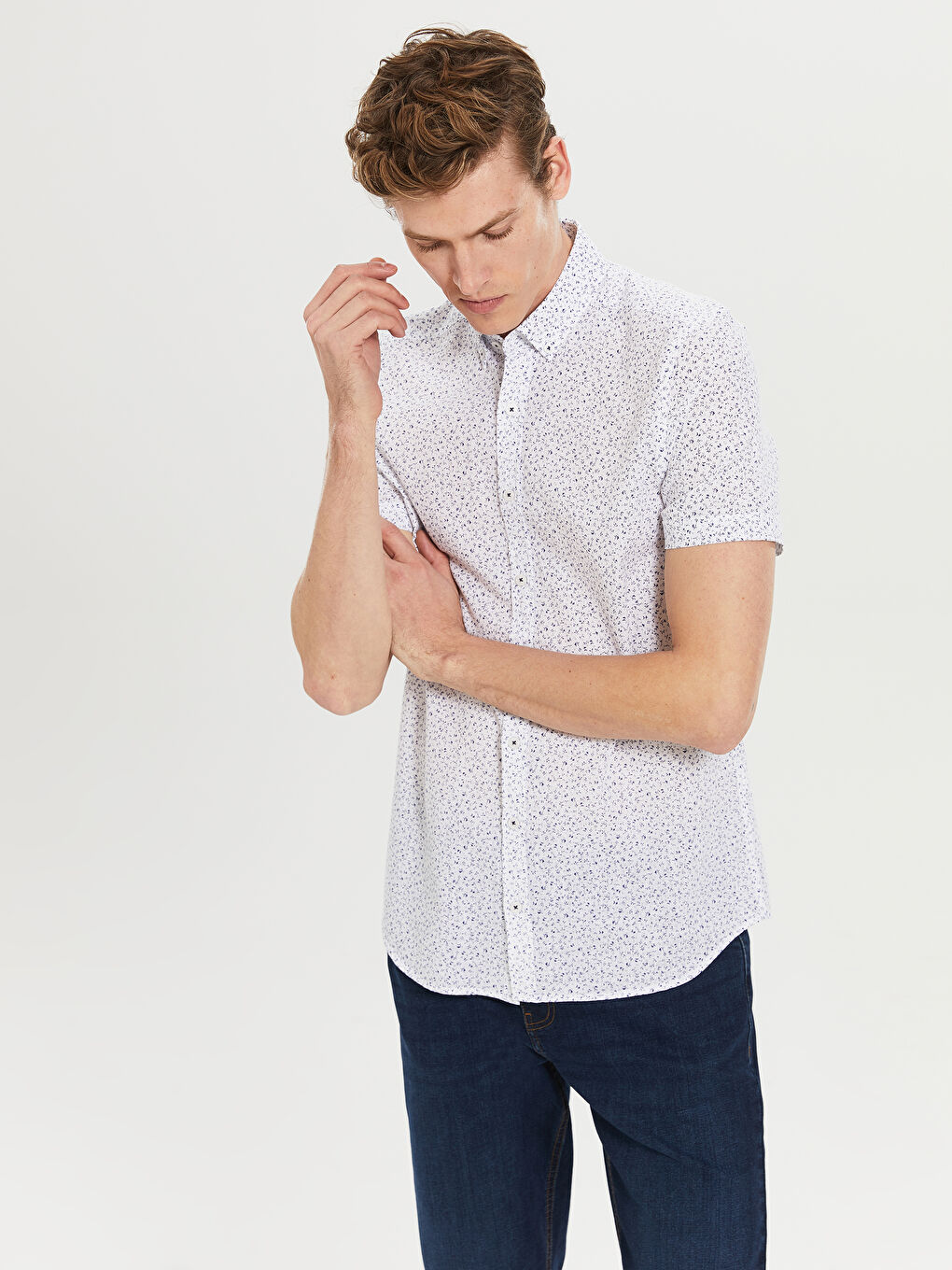 Beyaz Poplin Erkek Gömlek-2