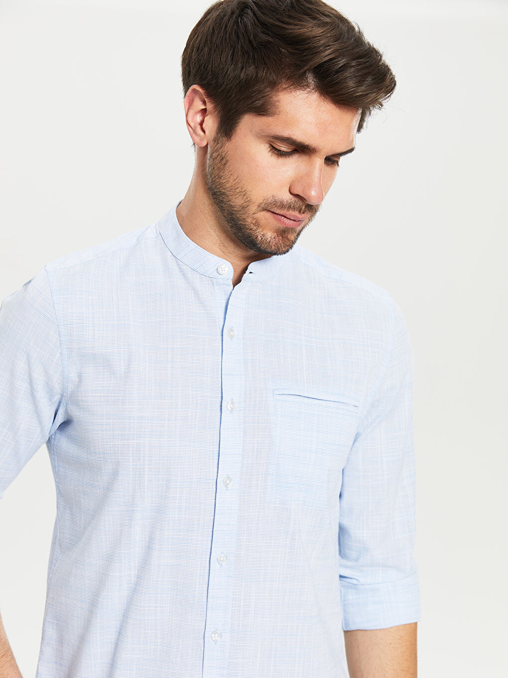 Mavi Slim Fit Uzun Kollu Hakim Yaka Poplin Gömlek-2