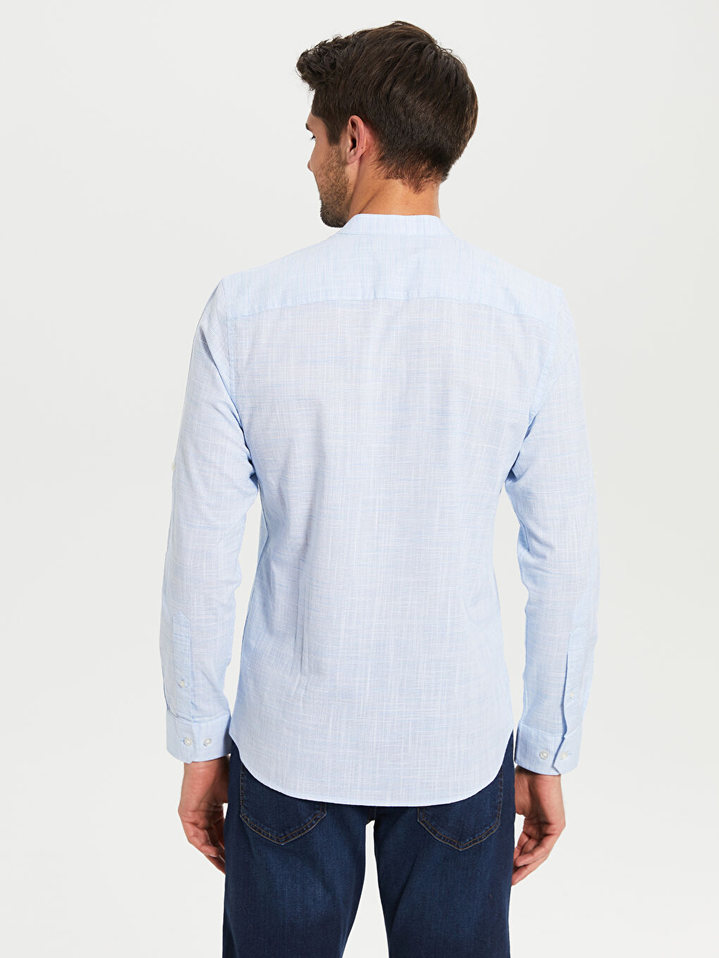 Mavi Slim Fit Uzun Kollu Hakim Yaka Poplin Gömlek-3