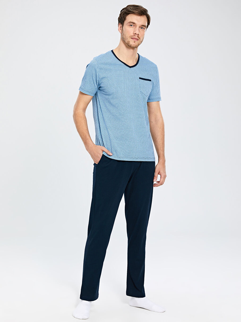 Mavi Erkek Pijama Takımı-1