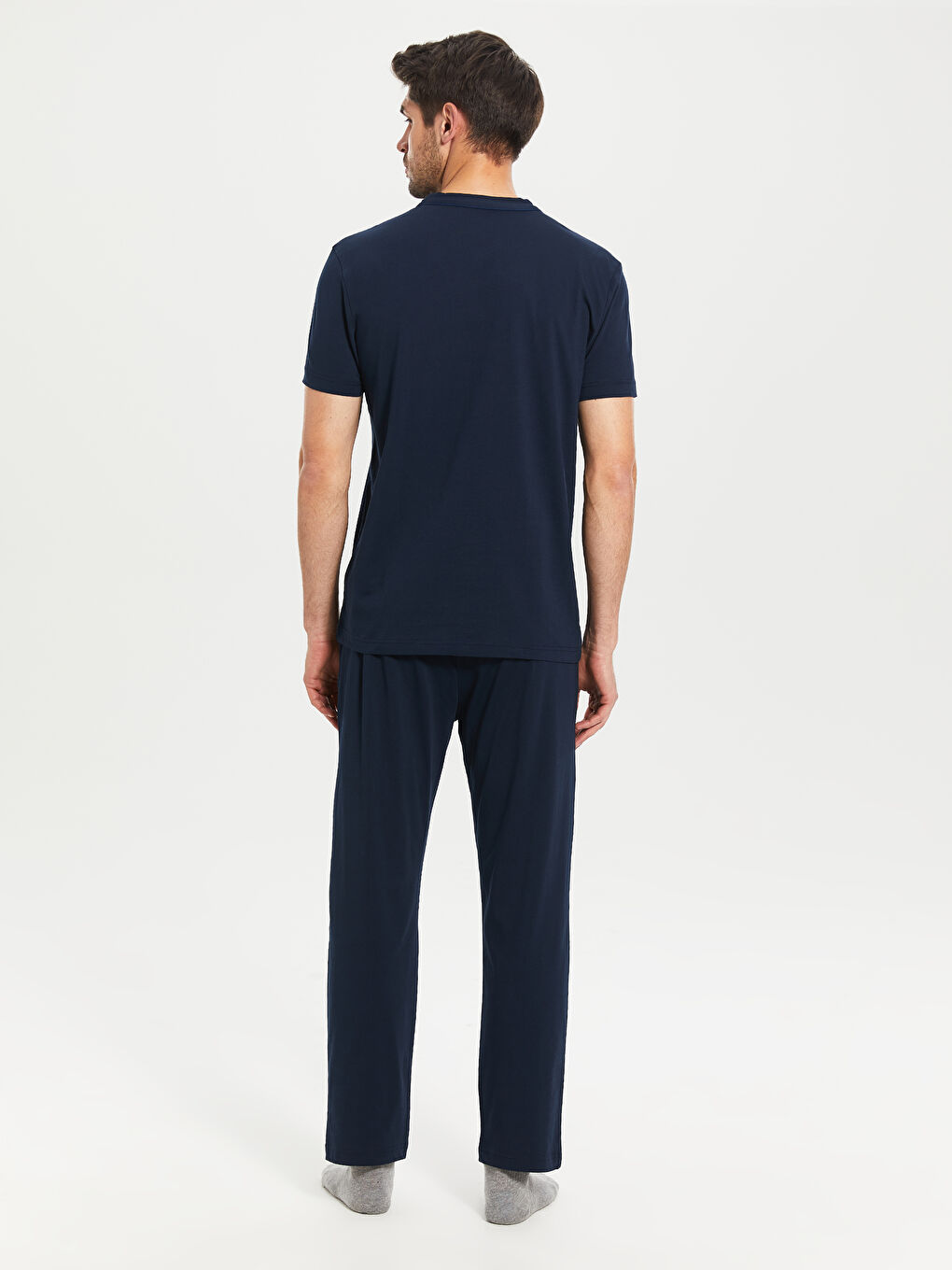 Lacivert Standart Kalıp Erkek Pijama Takım-2