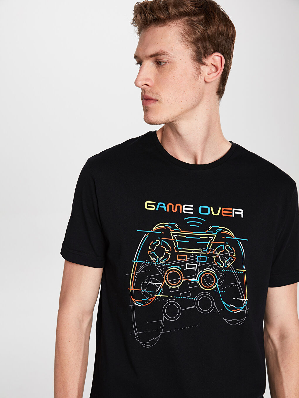 Siyah Standart Kalıp Erkek Şortlu Pijama Takımı-1