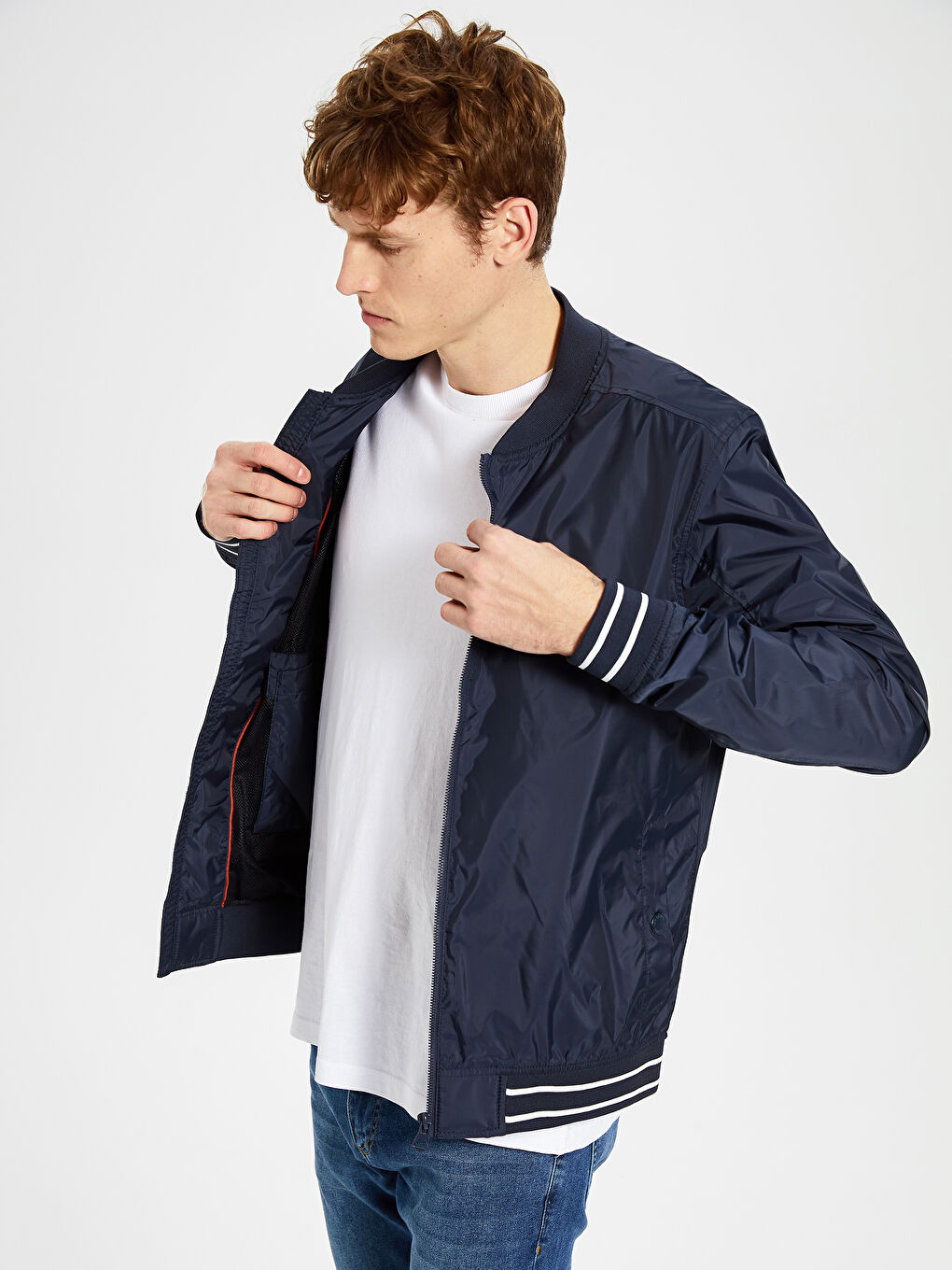 Мужчины Синий Пуховое пальто-1