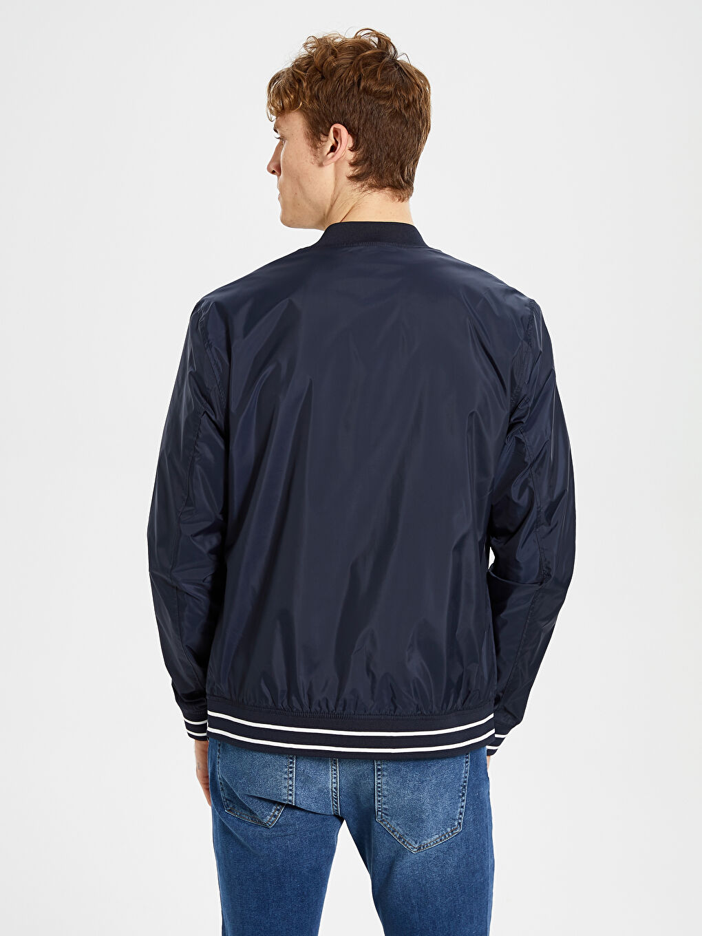 Мужчины Синий Пуховое пальто-4