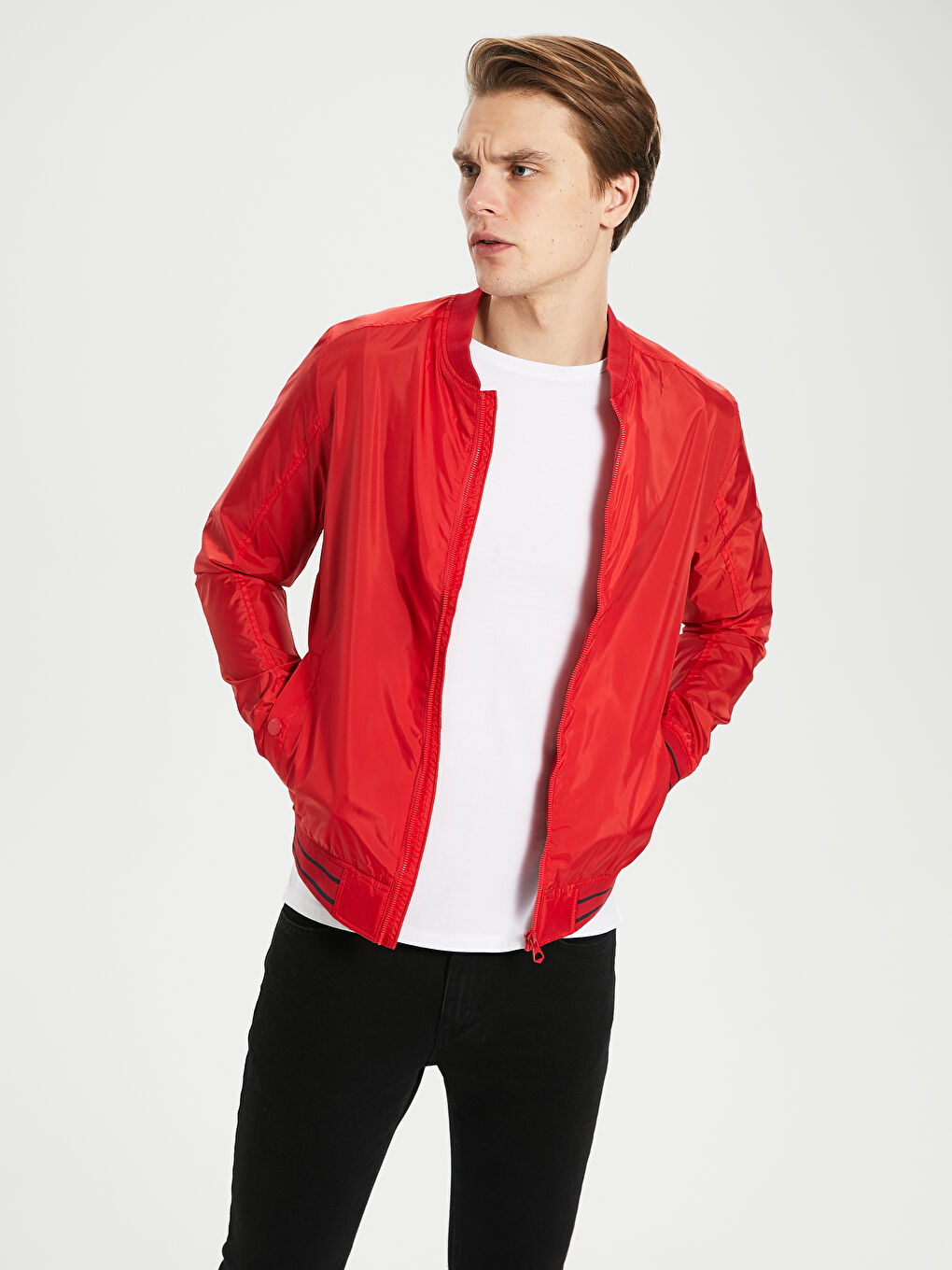 Мужчины Красный Пуховое пальто-1