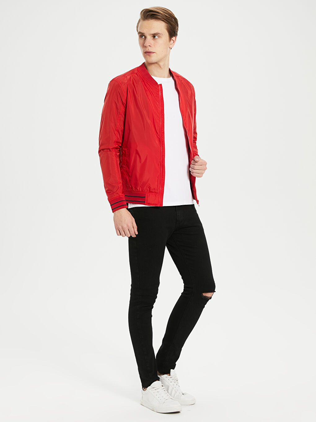 Мужчины Красный Пуховое пальто-3