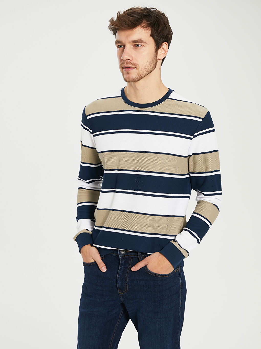 Bej Erkek Sweatshirt