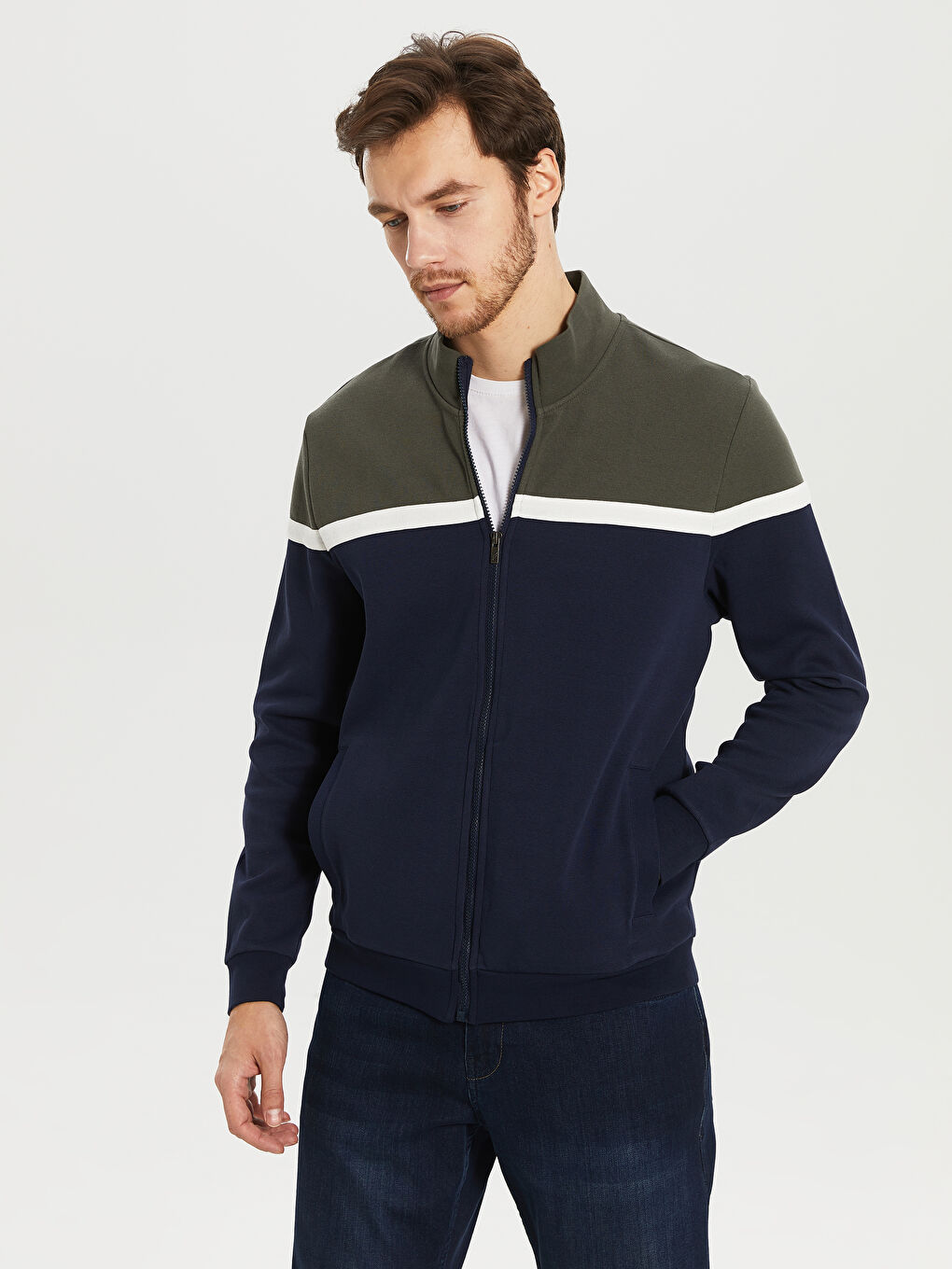 Haki Erkek Spor Hırka-1