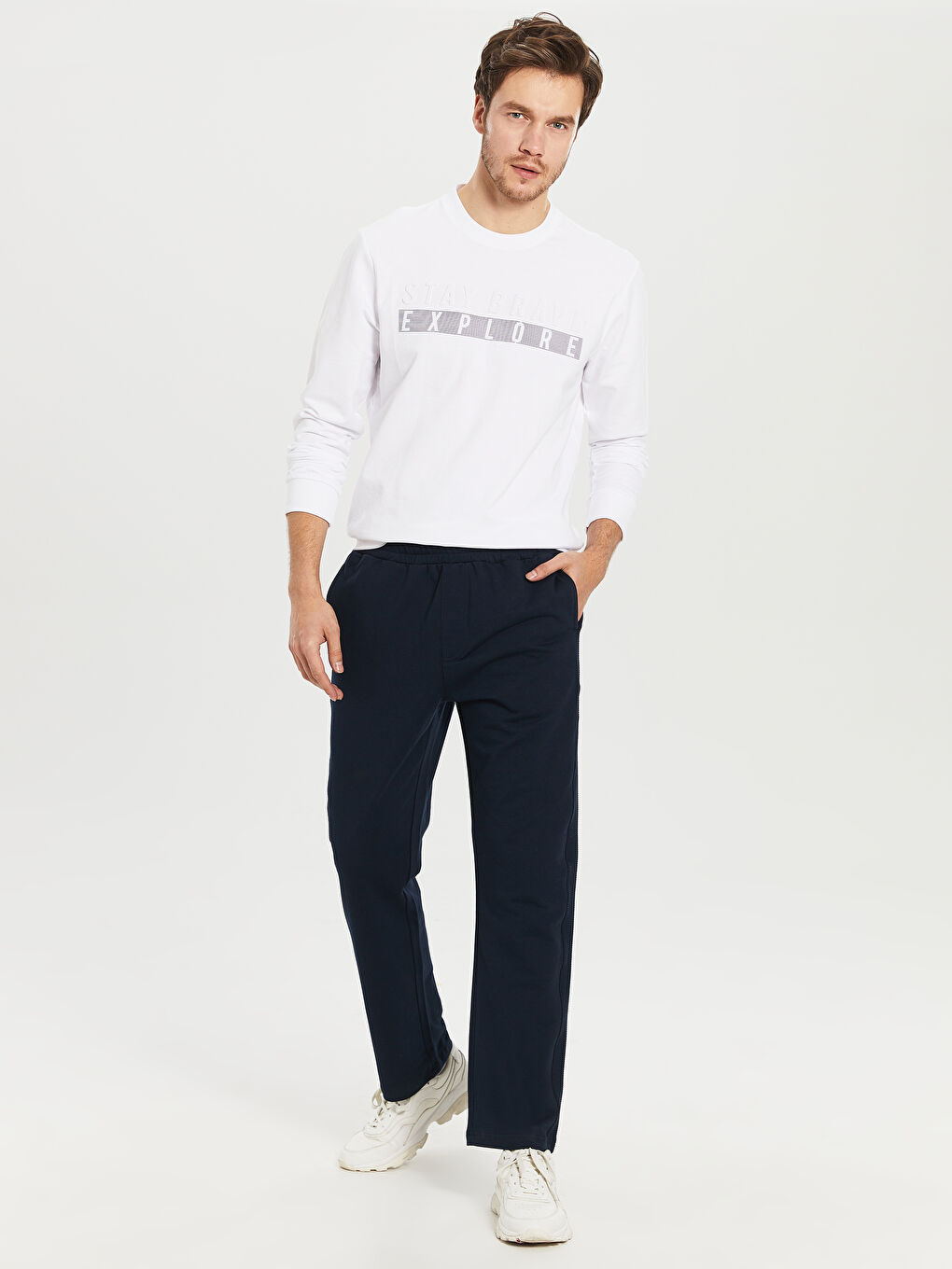 Lacivert Standart Kalıp Erkek Eşofman Altı