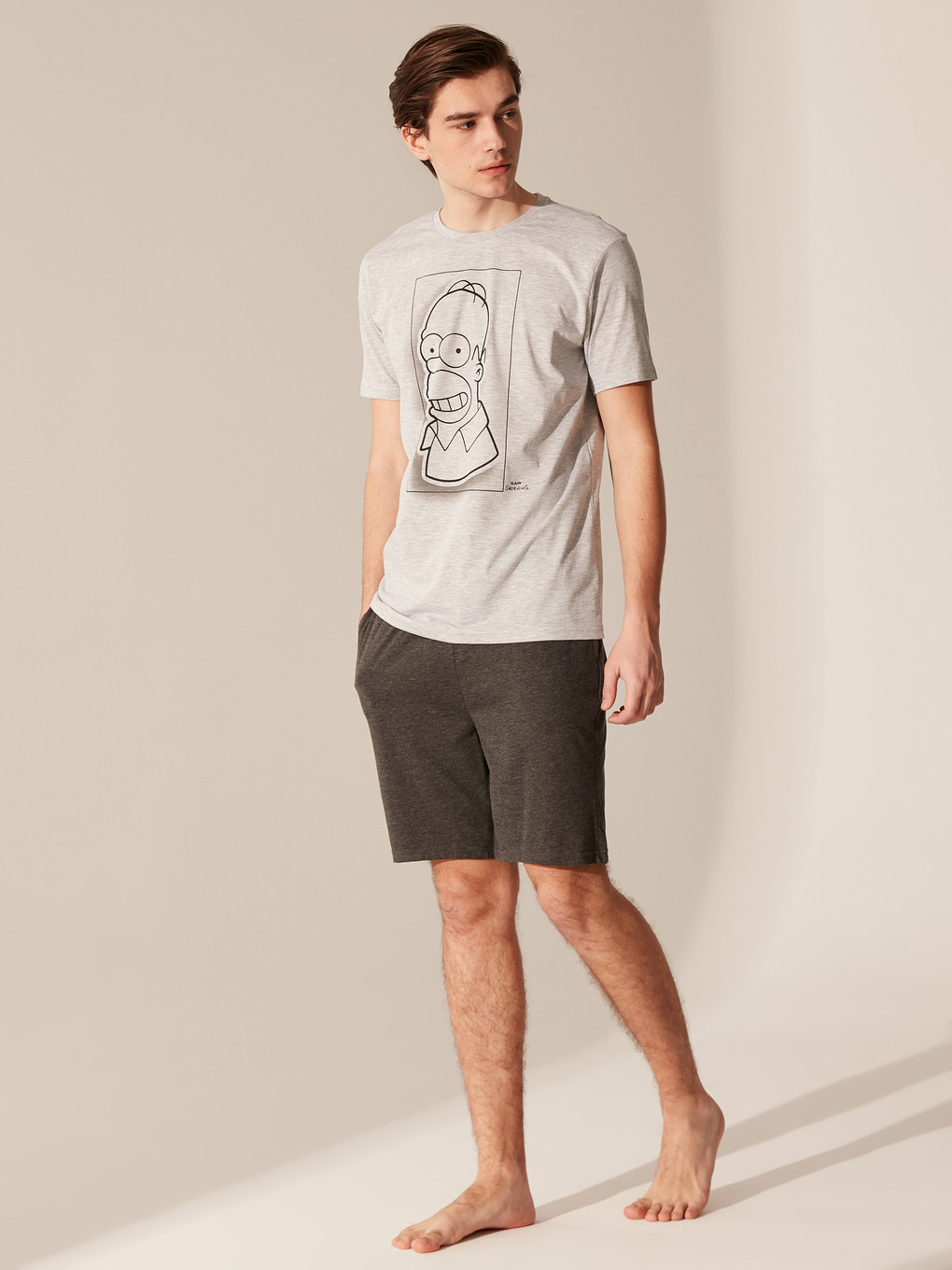 Man Grey Shortie Pyjama Set-1