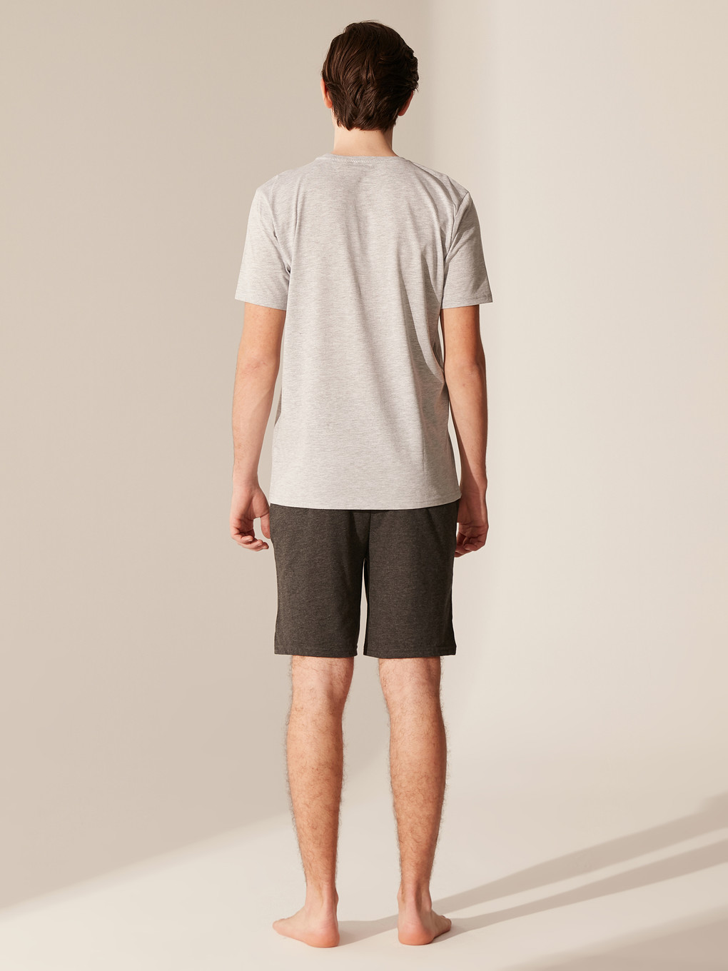 Man Grey Shortie Pyjama Set-2