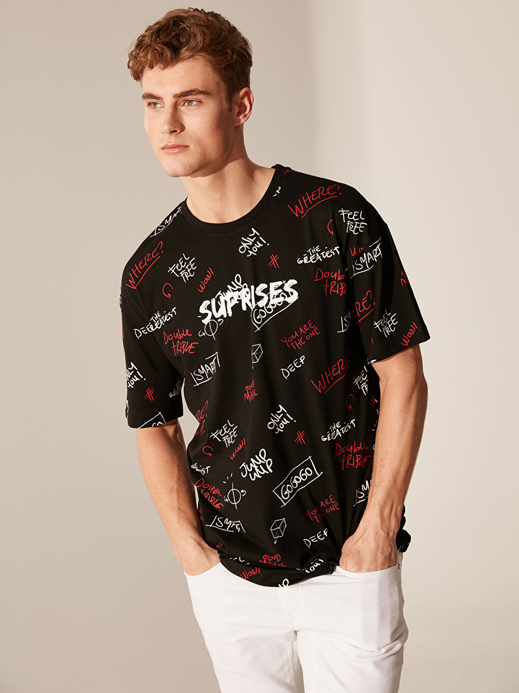 Siyah Penye Erkek Tişört-1