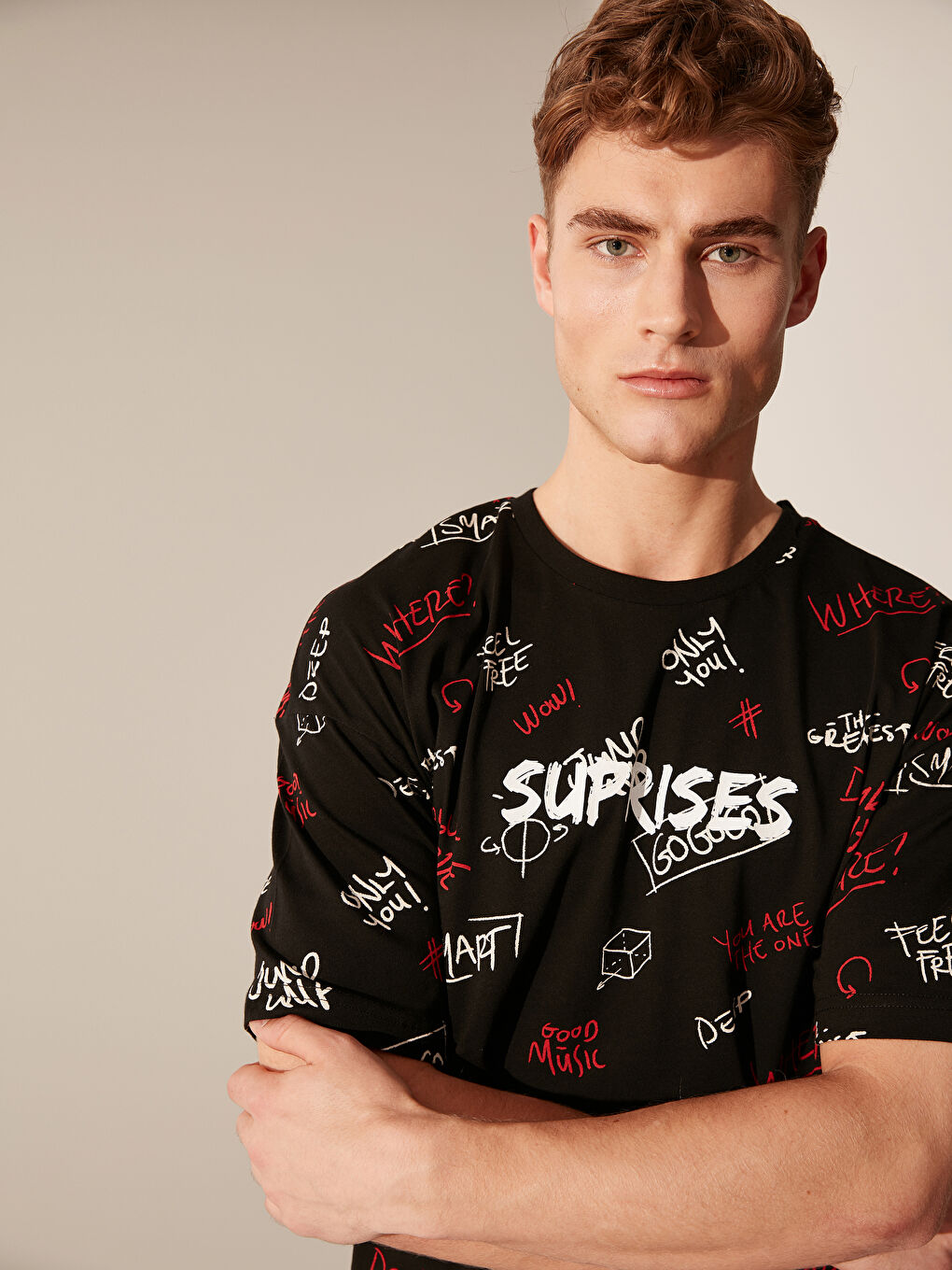 Siyah Penye Erkek Tişört-2