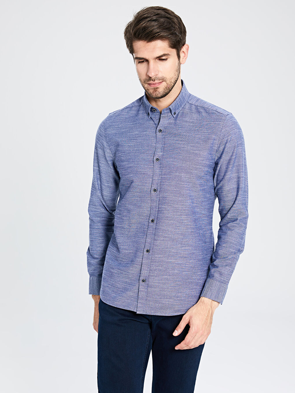 İndigo Slim Fit Uzun Kollu Erkek Gömlek