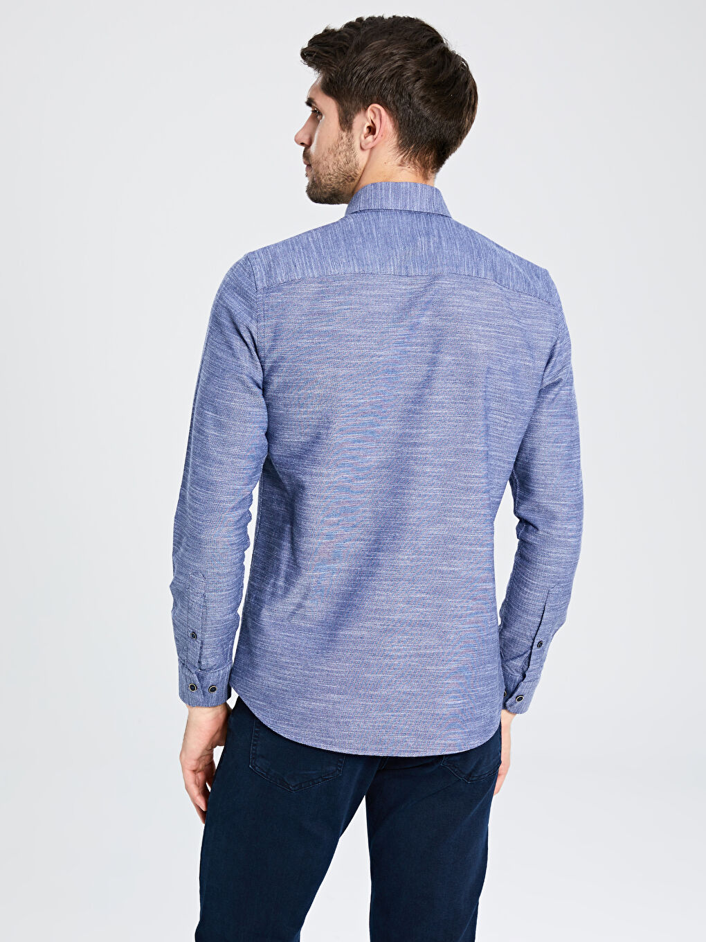 İndigo Slim Fit Uzun Kollu Erkek Gömlek-3