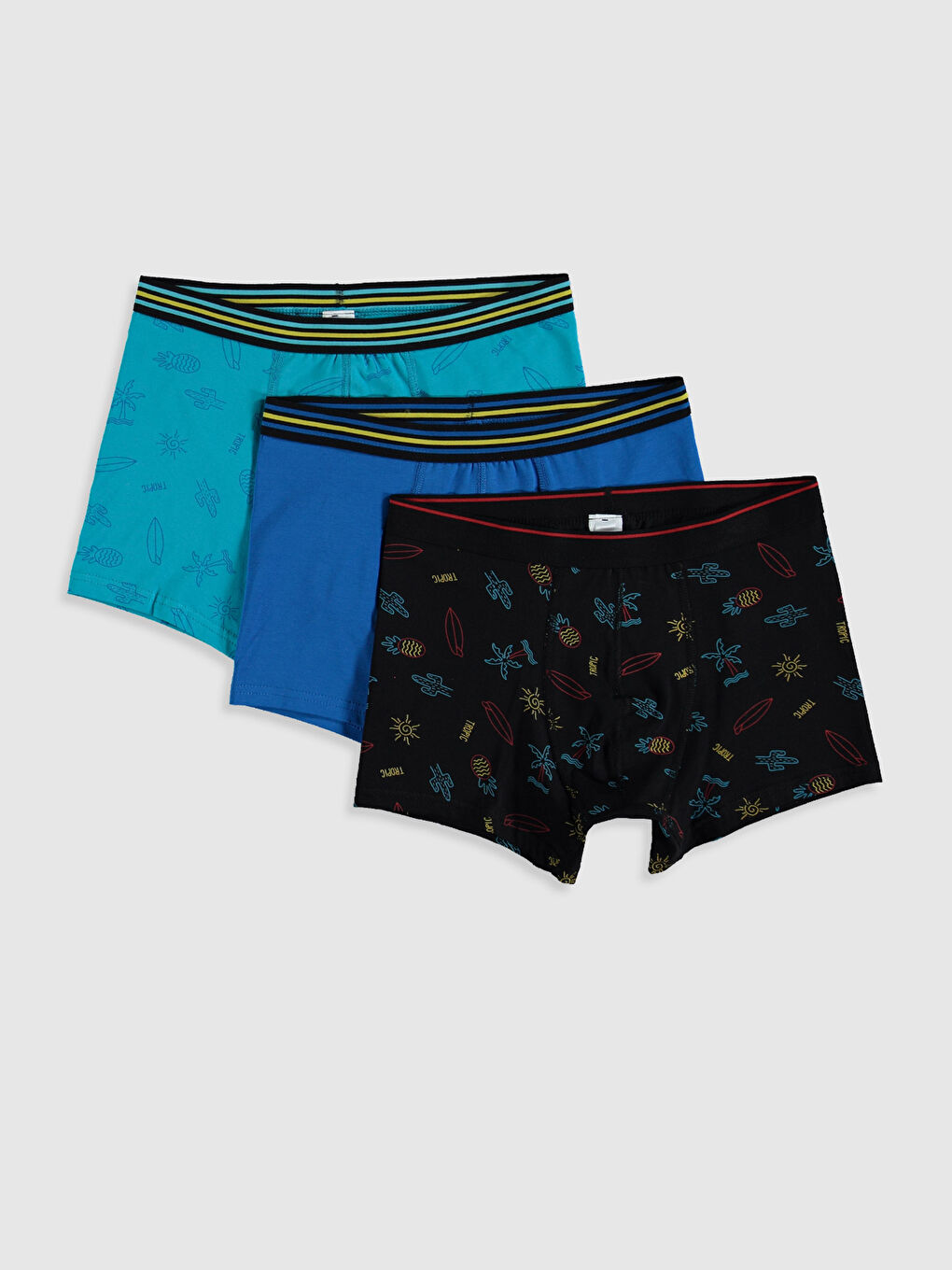 Siyah Standart Kalıp Pamuklu Esnek Erkek Boxer 3'lü