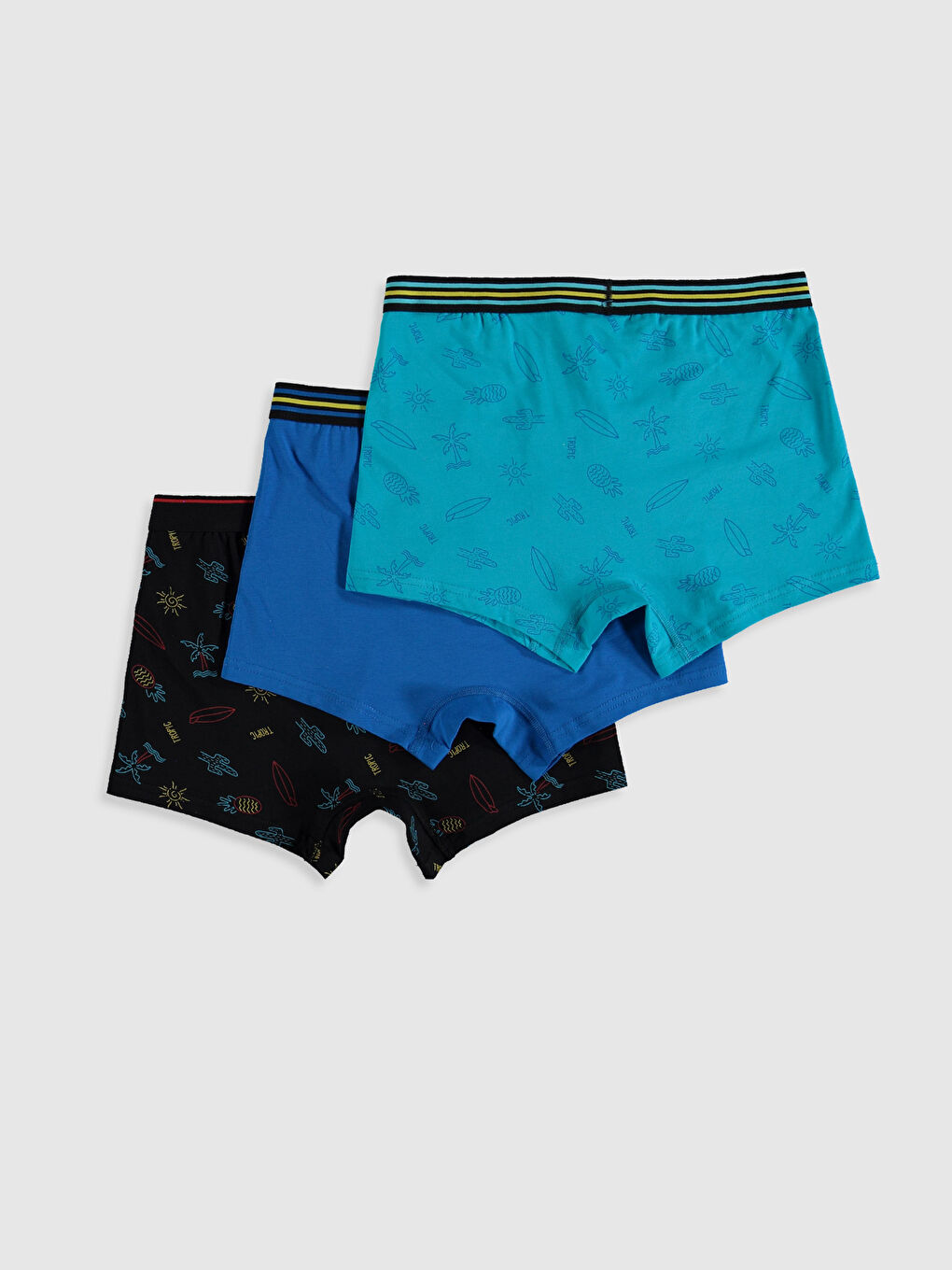 Siyah Standart Kalıp Pamuklu Esnek Erkek Boxer 3'lü-1