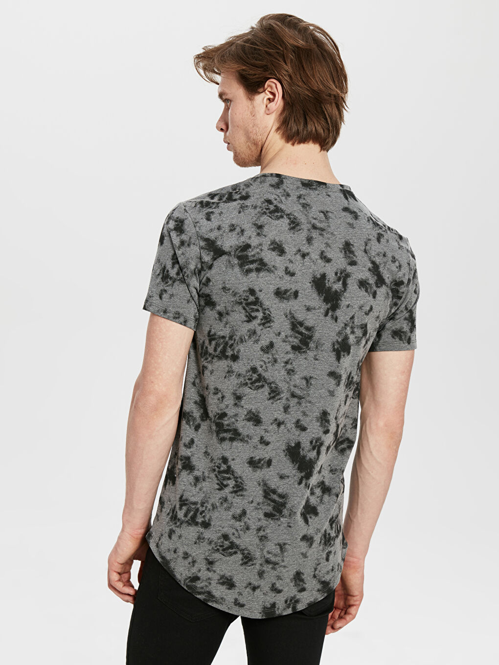 Antrasit Penye Erkek Tişört-3