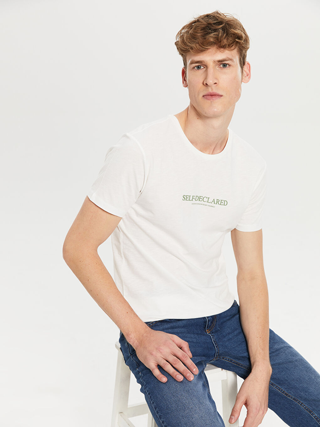 Футболка из джерси с круглым вырезом для мужчин