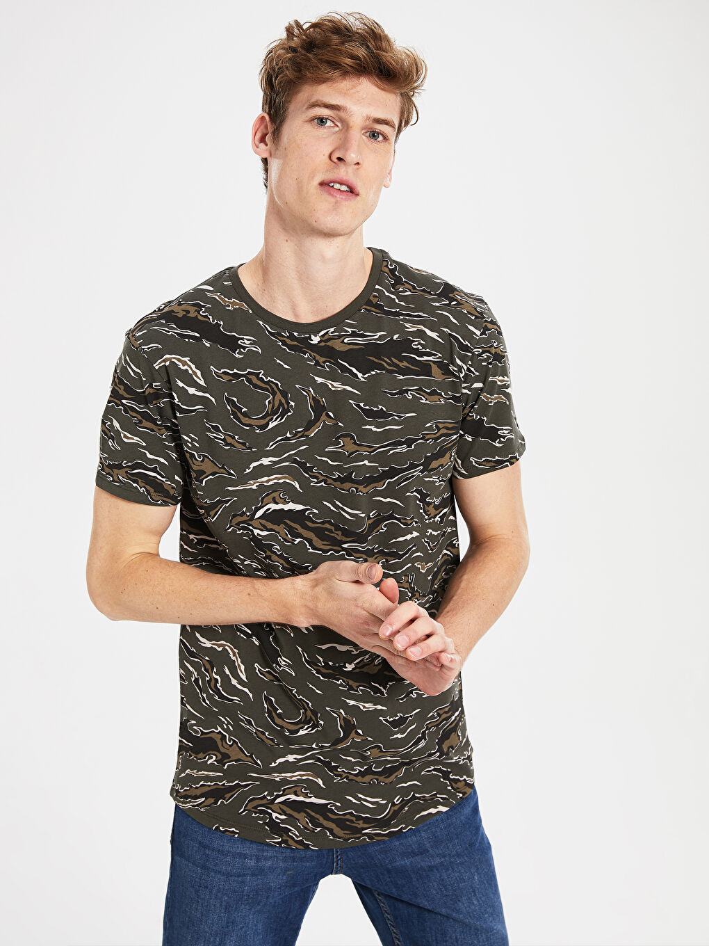 Haki Penye Erkek Tişört