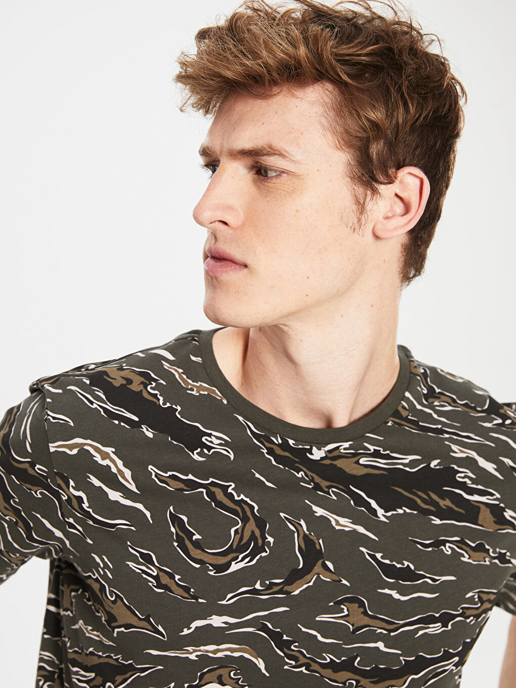 Haki Penye Erkek Tişört-2