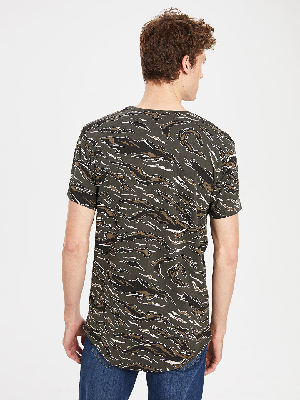 Haki Penye Erkek Tişört-3