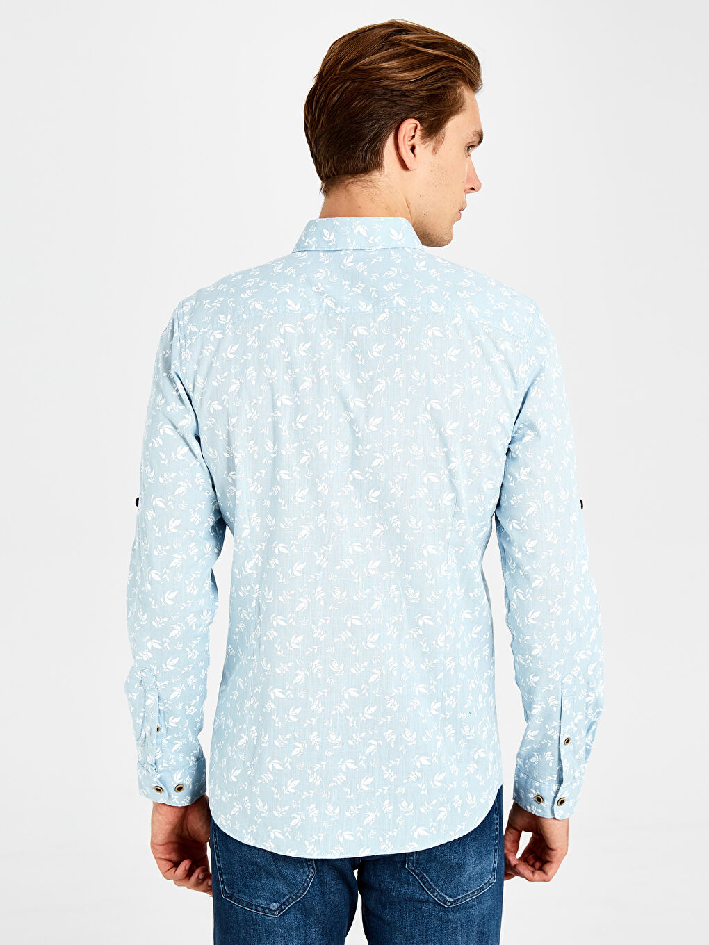 Mavi Poplin Erkek Gömlek-3