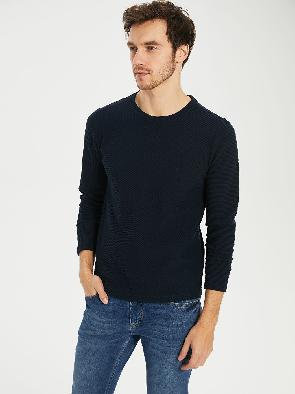 Мужчины Синий Футболка-2