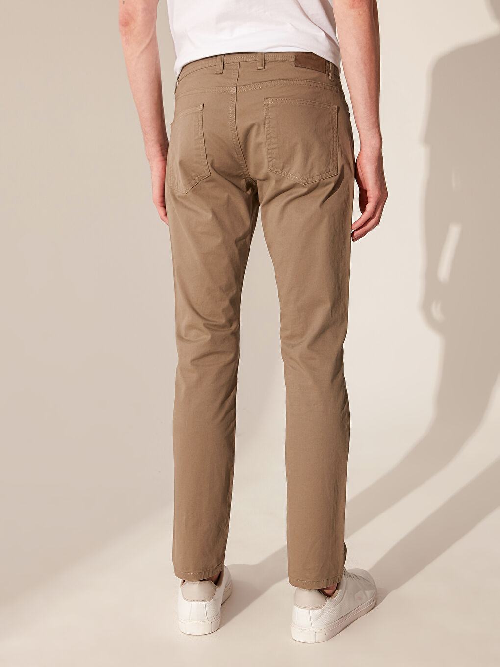 Haki Dar Kalıp Gabardin Chino Pantolon-3
