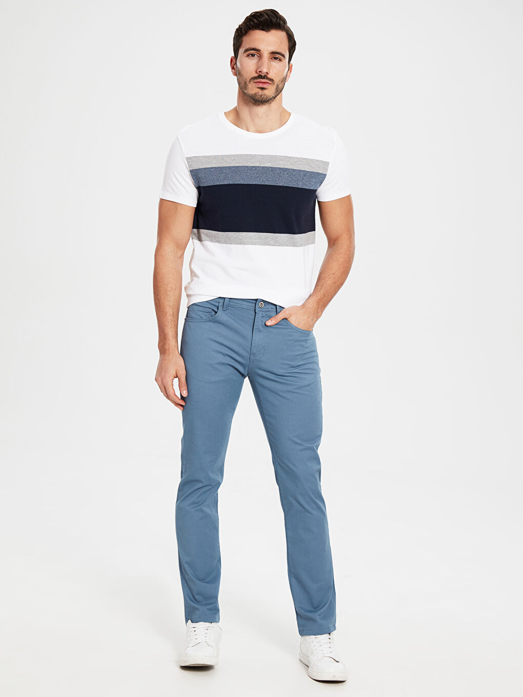 Mavi Dar Kalıp Gabardin Chino Pantolon