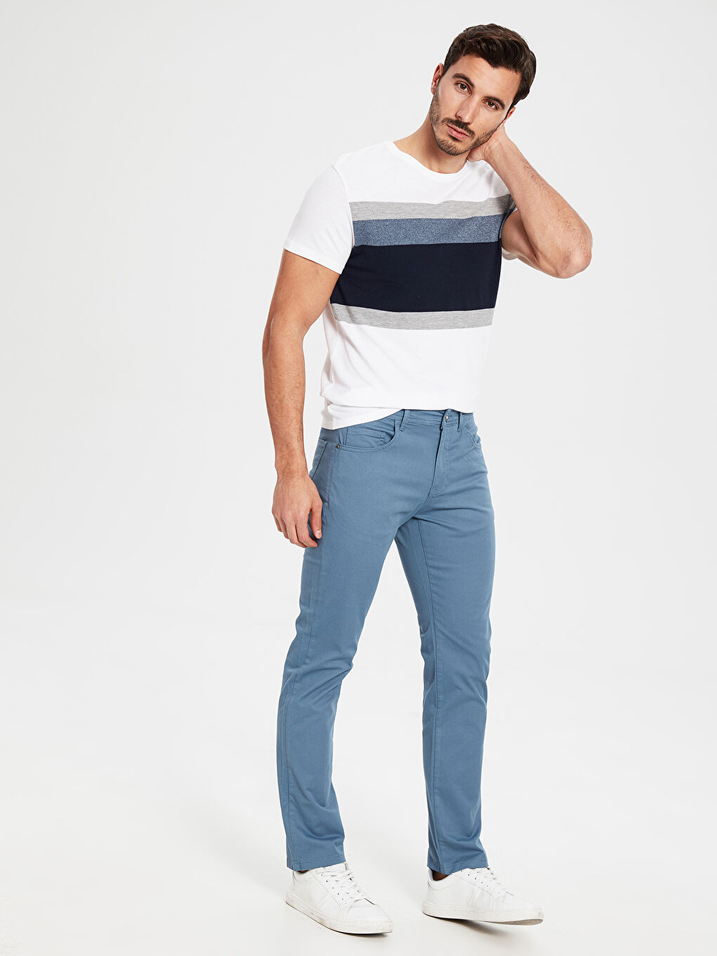 Mavi Dar Kalıp Gabardin Chino Pantolon-2