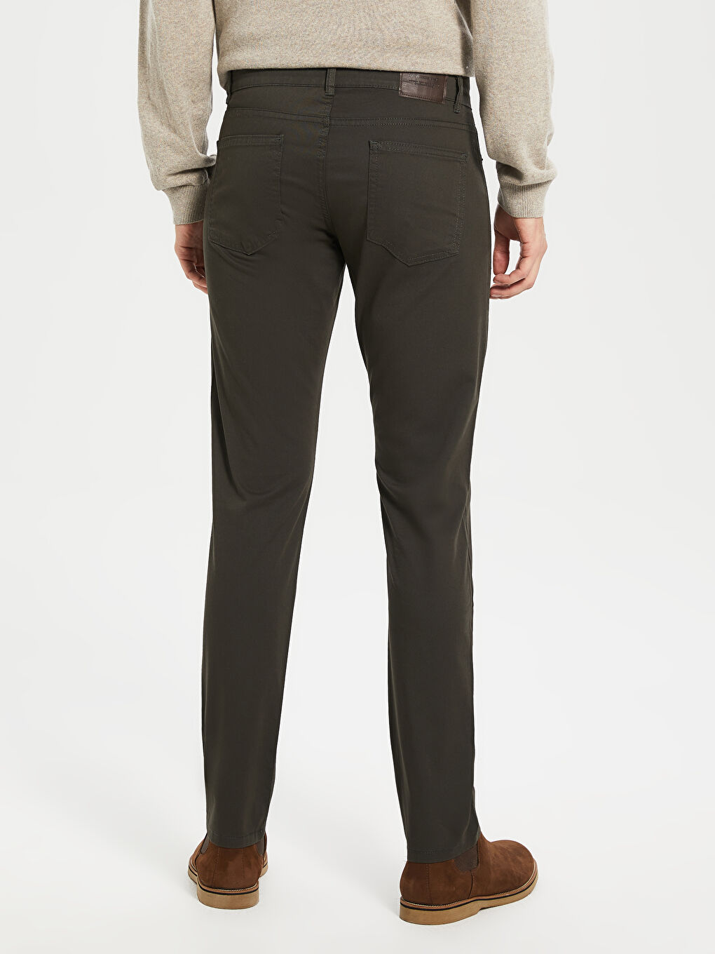 Slim Fit Gabardine Chino Trousers-3