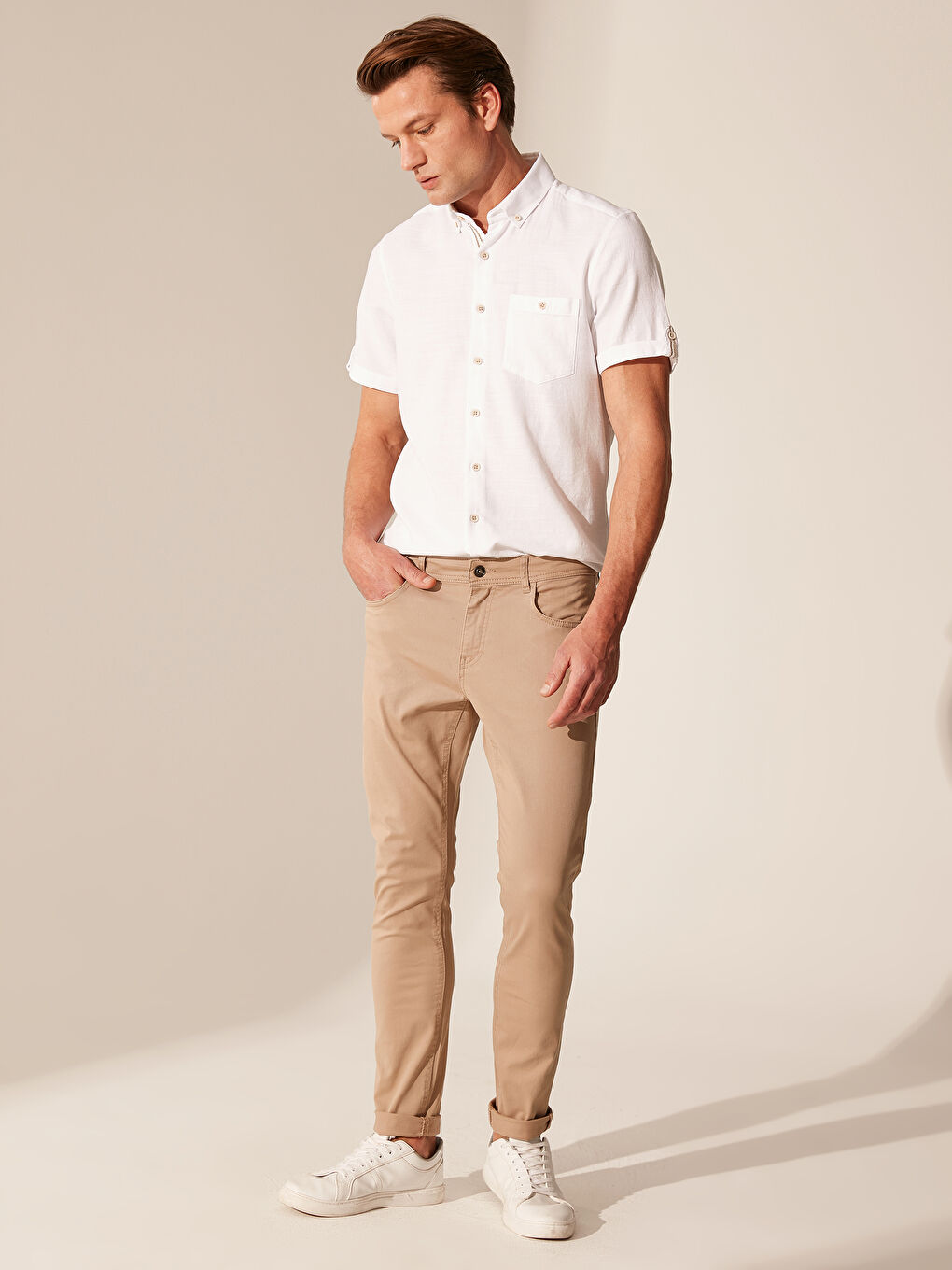 Pantalon chino BEIGE Homme