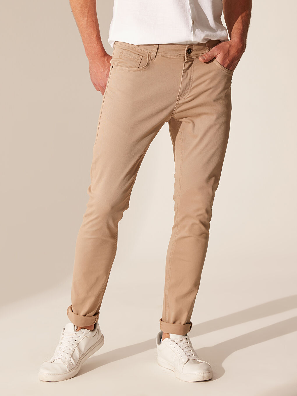 Pantalon chino BEIGE Homme-2